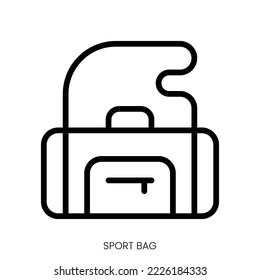 sport bag icon. Line Art Style Design Isolated On White Background