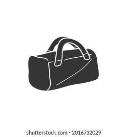 Sport Bag Icon Silhouette Illustration. Gym Fitness Vector Graphic Pictogram Symbol Clip Art. Doodle Sketch Black Sign.