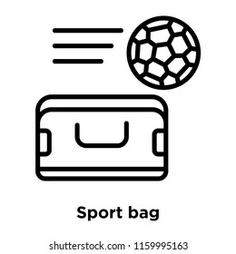 Sport bag icon vector isolated on white background, Sport bag transparent sign , line or linear sign, element design in outline style