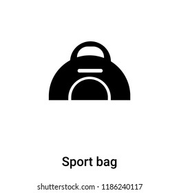 Sport bag icon vector isolated on white background, logo concept of Sport bag sign on transparent background, filled black symbol