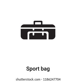 Sport bag icon vector isolated on white background, logo concept of Sport bag sign on transparent background, filled black symbol