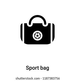 Sport bag icon vector isolated on white background, logo concept of Sport bag sign on transparent background, filled black symbol