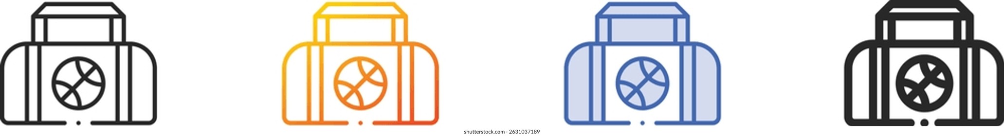 sport bag icon.Thin Linear, Gradient, Blue Stroke and bold Style Design Isolated On White Background