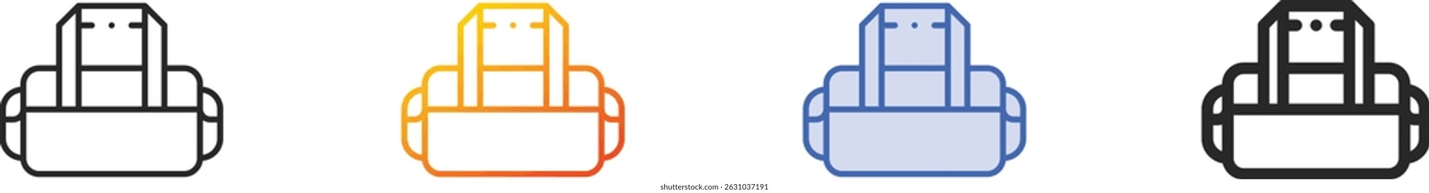 sport bag icon.Thin Linear, Gradient, Blue Stroke and bold Style Design Isolated On White Background