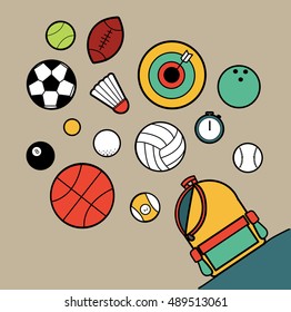 sport bag, illustration and vector