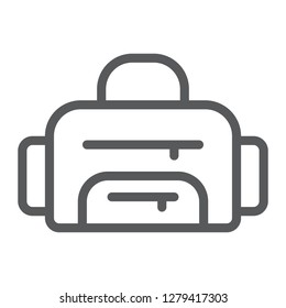 Sport bag line icon, sport and baggage, fitness bag sign, vector graphics, a linear pattern on a white background, eps 10.