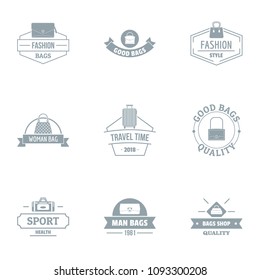 Sport bag logo set. Simple set of 9 sport bagy vector logo for web isolated on white background