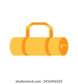 Sport bag for training and fitness, for sportswear and equipment. Travel bag, sea bag. Duffel bag. Vector illustration isolated on white background, flat design.