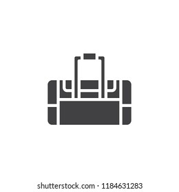 Sport bag vector icon. filled flat sign for mobile concept and web design. Fitness bag simple solid icon. Symbol, logo illustration. Pixel perfect vector graphics