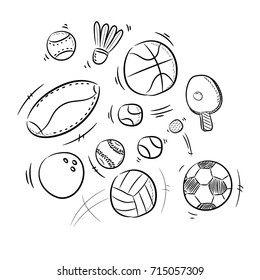 Sport Ball Doodle Drawing