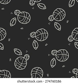 sport ball doodle seamless pattern background