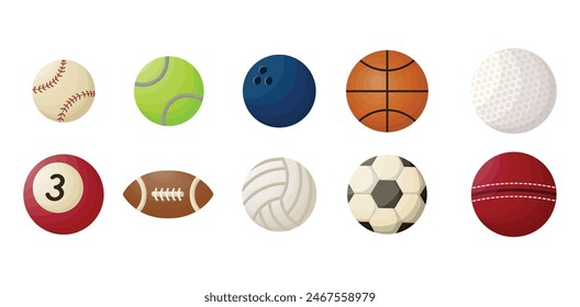 Sport Ball Element Illustration Set