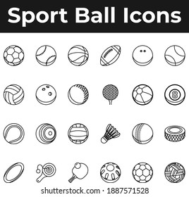 Sport ball game play icon set