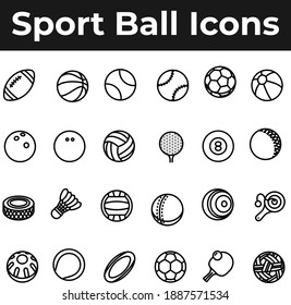 Sport ball game play icon set