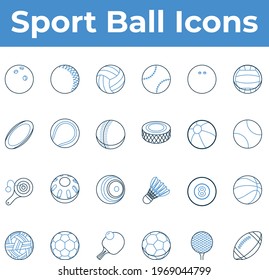 
Sport ball game play icon set