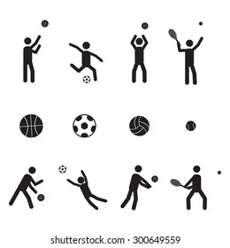 Sport ball icon set