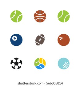 sport ball icon set vector eps
