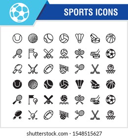 Sport ball icon vector set, with minimal design, simple trendy and modern 