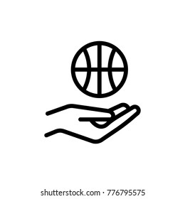 Sport ball line icon. High quality black outline logo for web site design and mobile apps. Vector illustration on a white background.