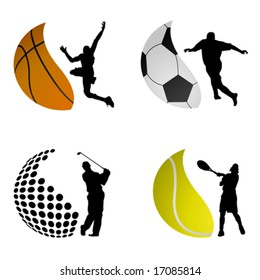 sport ball logos vector