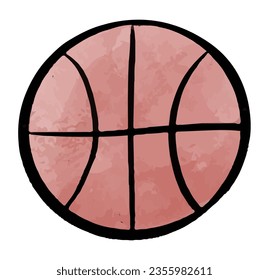 sport, ball, play, team, activity, game, circle, illustration, round, equipment, basketball, basket, fun, sphere, football, handball, sports, soccer, cartoon, fitness, volleyball, drawing, watercolor