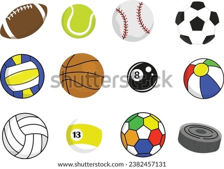 Sport Ball Round Flat Design Collection, Ball Illustration