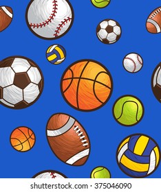 Sport Ball Seamless Pattern Vector