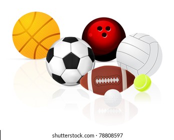 Sport ball set illustration on white background