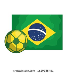 sport ball soccer with flag brazil isolated icon vector illustration design
