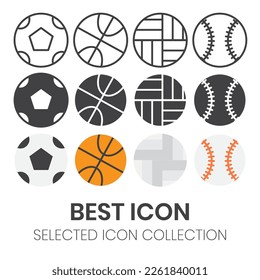 sport ball vector icon set collection