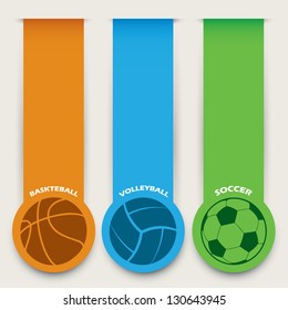 Sport balls banners - vector illustration