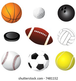 sport balls detail vector