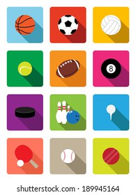 Sport balls flat icons