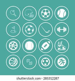 sport balls hockey icon set