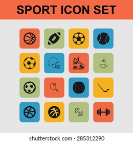 sport balls hockey icon set