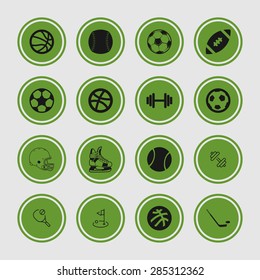 sport balls hockey icon set