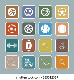 sport balls hockey icon set