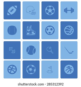 sport balls hockey icon set