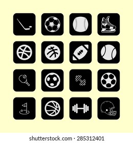 sport balls hockey icon set