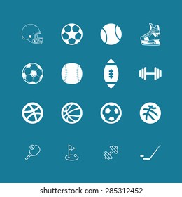sport balls hockey icon set