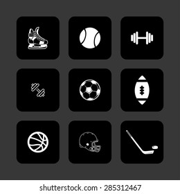 sport balls hockey icon set