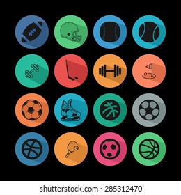 sport balls hockey icon set