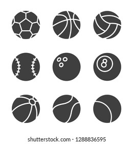 Sport balls icon set vector images