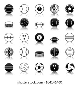 Sport balls icons pack