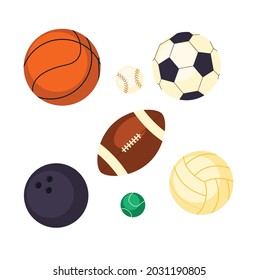 Sport Balls isolated vector collection