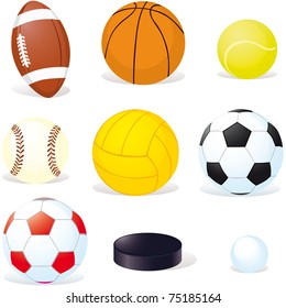 sport balls isoletad on white background