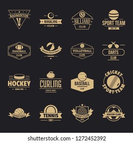 Sport balls logo icons set. Simple illustration of 16 sport balls logo vector icons for web