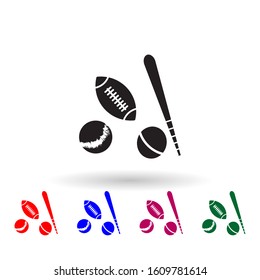 Sport balls multi color icon. Simple glyph, flat vector of toys icons for ui and ux, website or mobile application