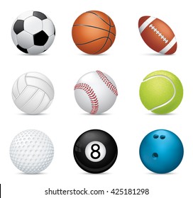 Sport balls on white background