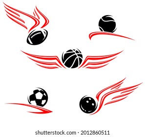 Sport balls set. Collection icons sport balls. Vector